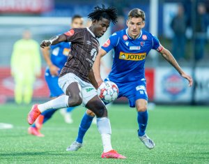 Isaac Twum var hjemmelagets beste spiller i kampen mot Sandefjord 19. september.