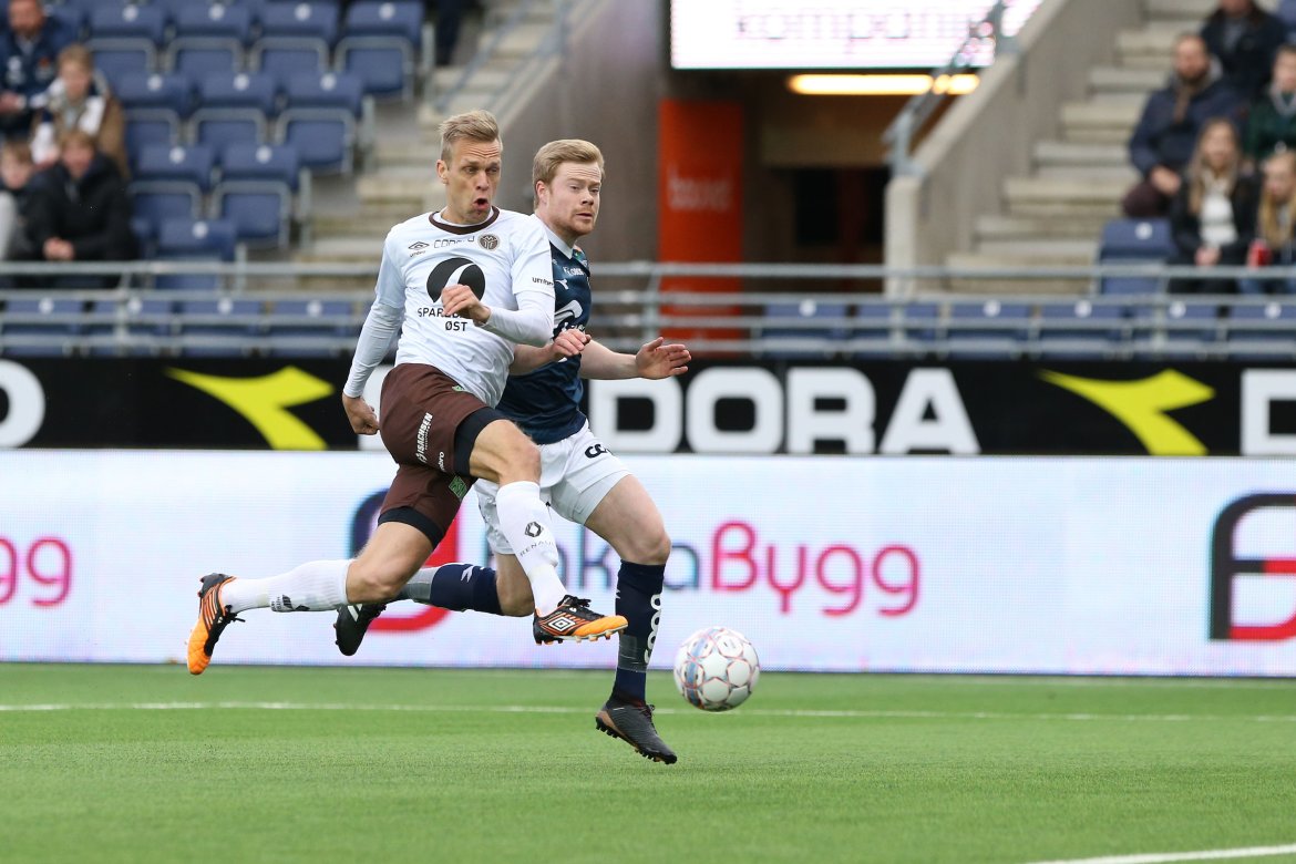 Mads Hansens siste mål for Mjøndalen. Borte mot Viking satte han i 1-0-målet. MIF vant til slutt 2-0.