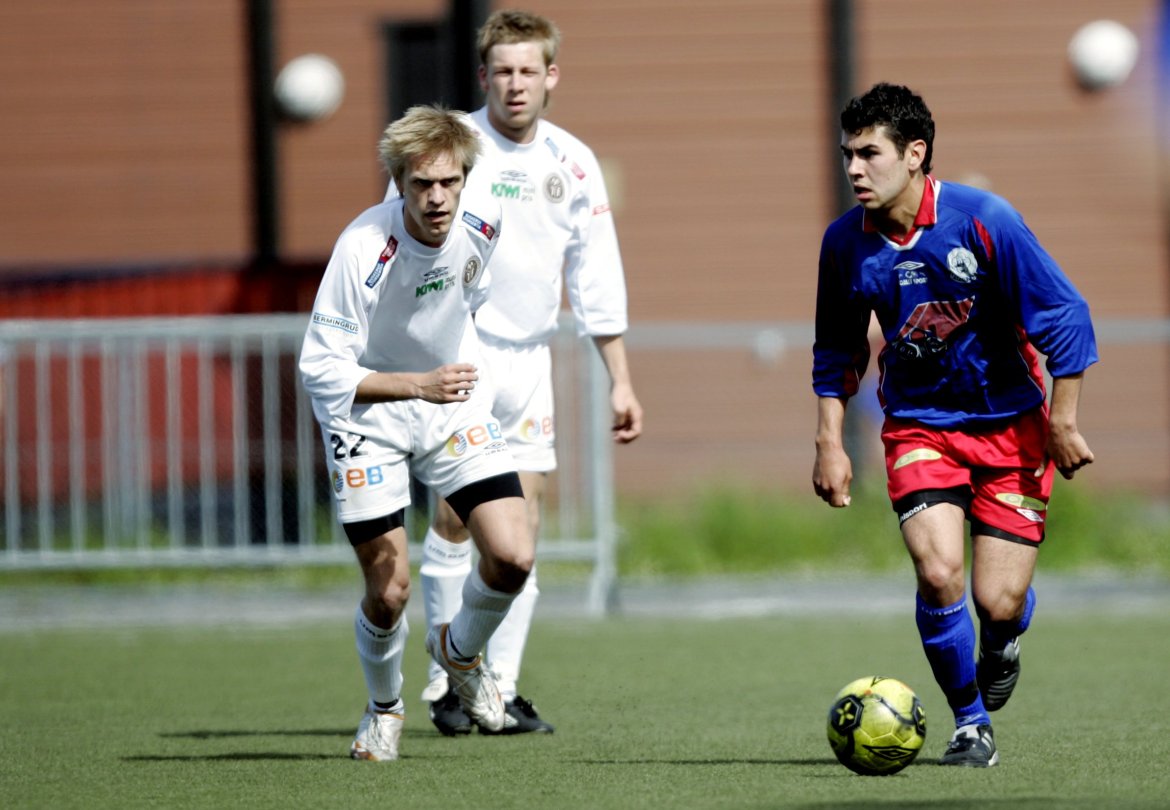 Mads Hansen jagende foran Lars Erik Martinsen.